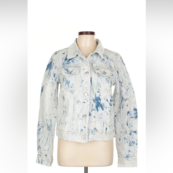 Free People Blue and White Jean Jacket - Picture 4 of 11